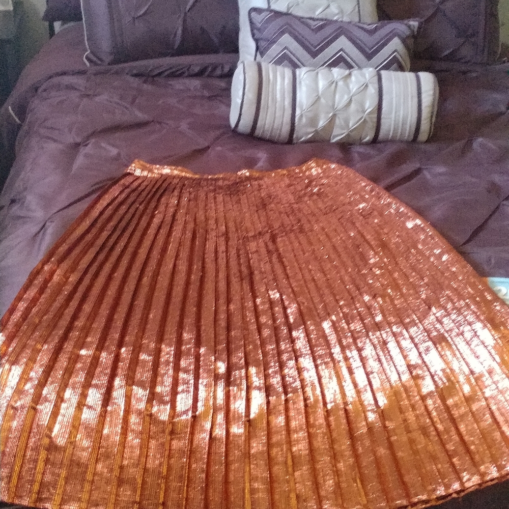 ASOS Metallic  pleated skirt